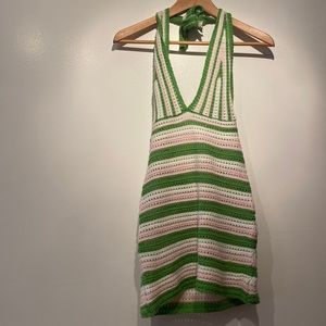 Colorful Stripped Knit Beach Coverup